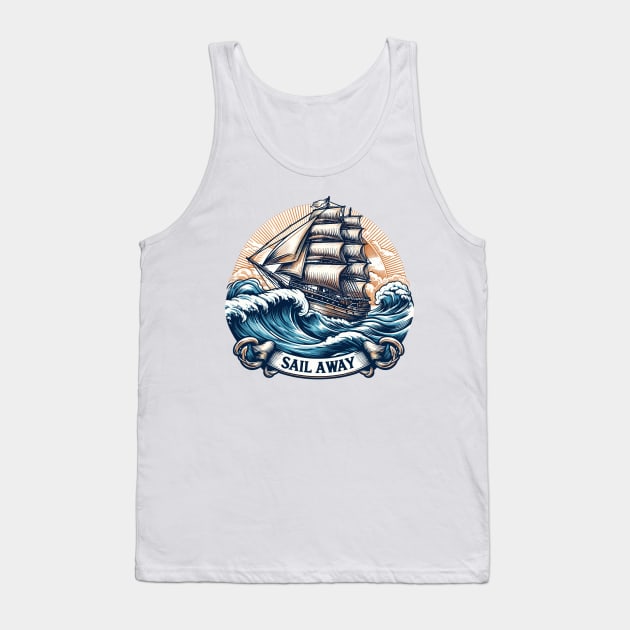 Sail Away Tank Top by Vehicles-Art